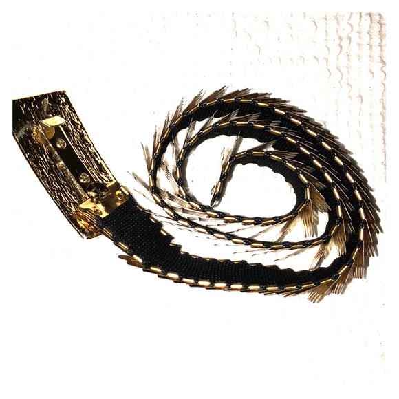 Stretchy Dragon scale vintage 1980s/90s belt - Picture 2 of 5